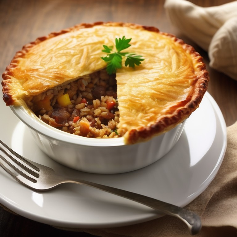 Мясной рисовый пирог