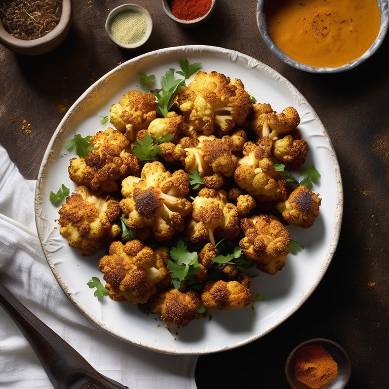 Spicy Roasted Cauliflower in Indian Style