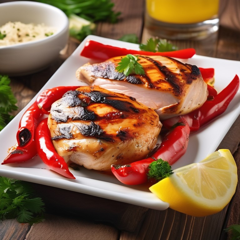 Grilled Chicken with Flame-Roasted Red Peppers