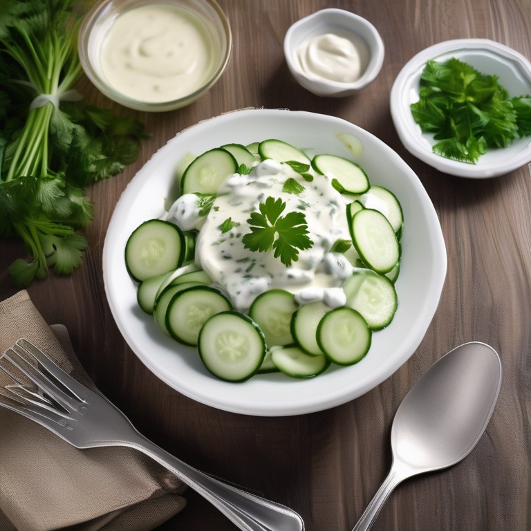 Creamy Cucumber and Cheese Salad