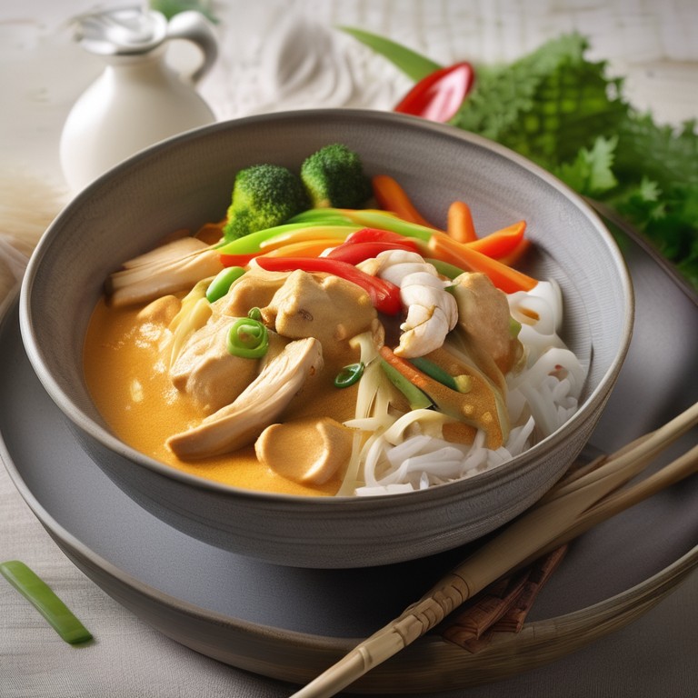 Veganes Kokos-Curry mit Reisnudeln