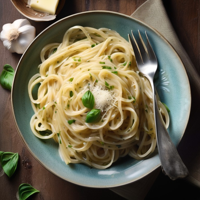 Parmesan-Nudeln mit Knoblauchbutter