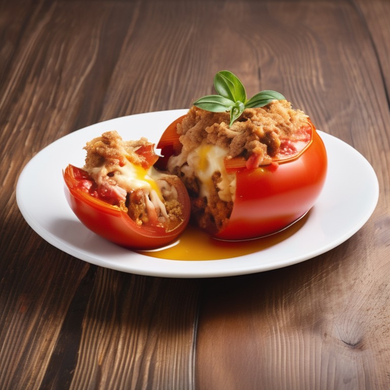 Savory Chicken and Cheese Stuffed Tomatoes