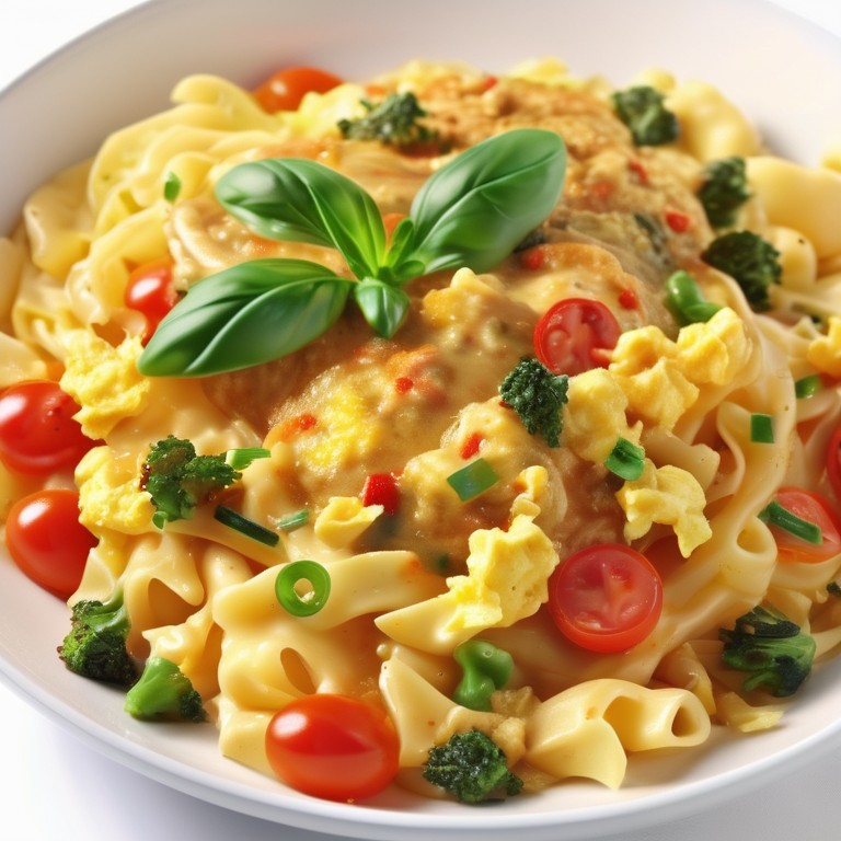Huevos Jardinera con Pasta