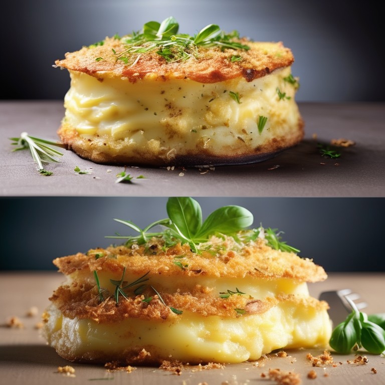 Картофельный омлет с хлебом