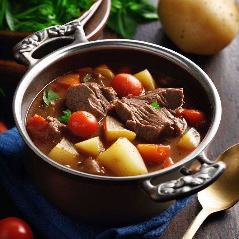 Beef Stew with Potatoes and Tomatoes
